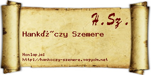 Hankóczy Szemere névjegykártya